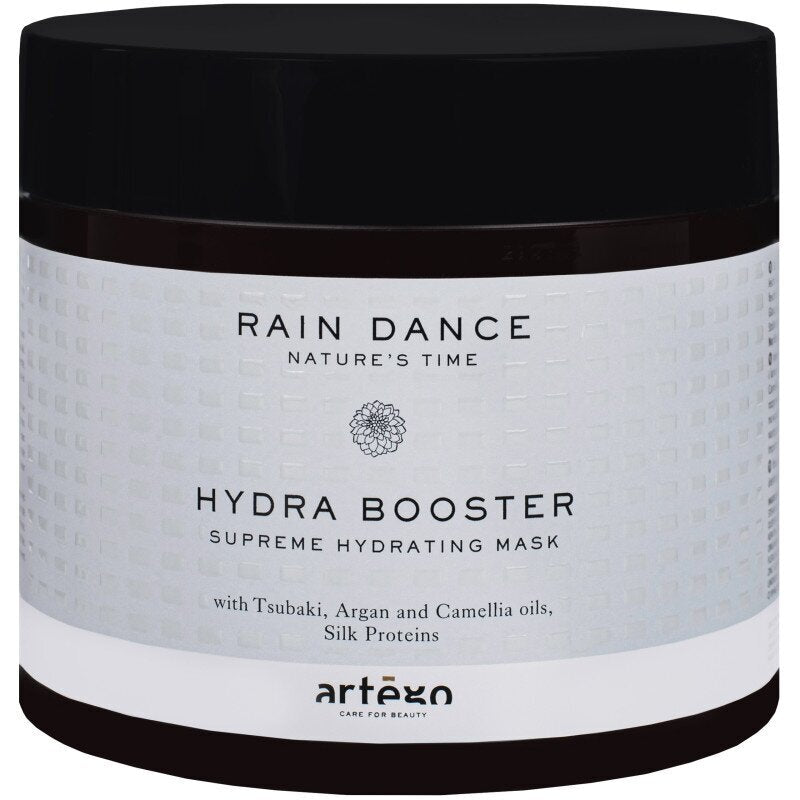 Artègo „Rain Dance Hydra Booster“ kaukė – drėkinamoji kaukė, skirta lengvai iššukuoti plaukus.