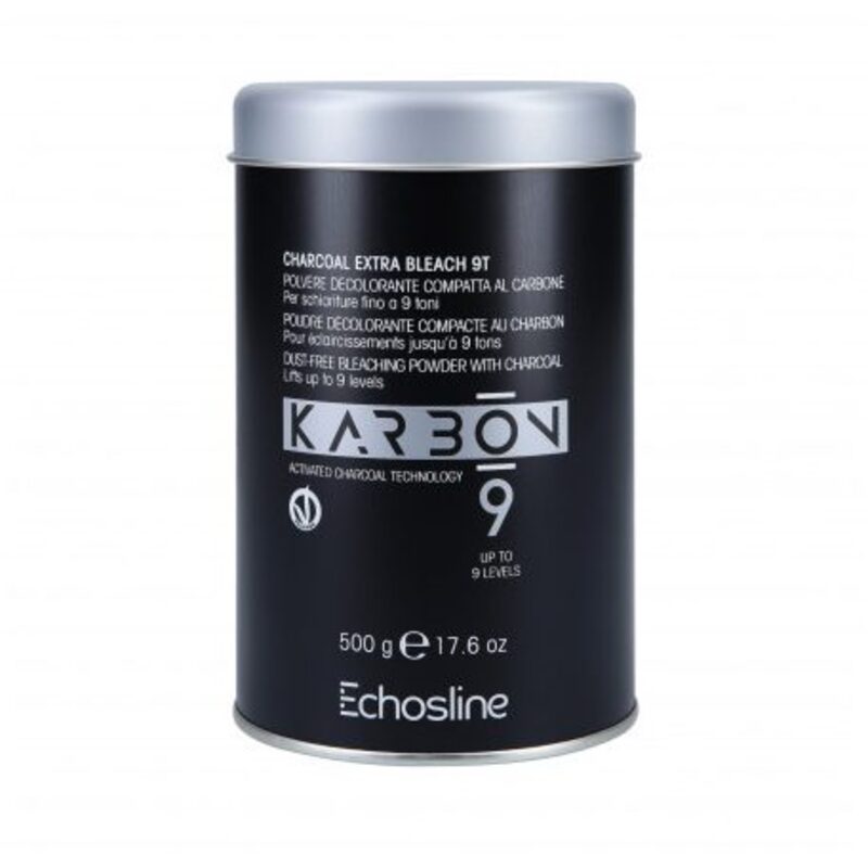 Echosline „Karbon 9“ plaukų šviesinimo milteliai be dulkių su medžio anglimi