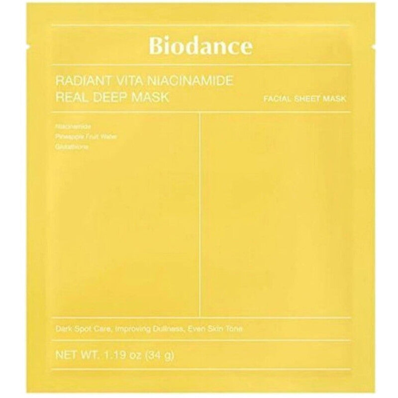 Biodance  „Radiant Vita Niacinamid Real Deep Mask“ – skaistinanti hidrogelio kaukė