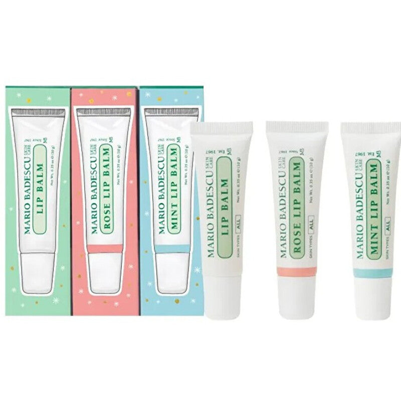 Mario Badescu Lūpų balzamų trio – lūpų balzamų dovanų rinkinys