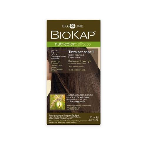 Biokap NUTRICOLOR DELICATO - Plaukų dažai - 5.0 Kaštoninė natūrali šviesa 140 ml